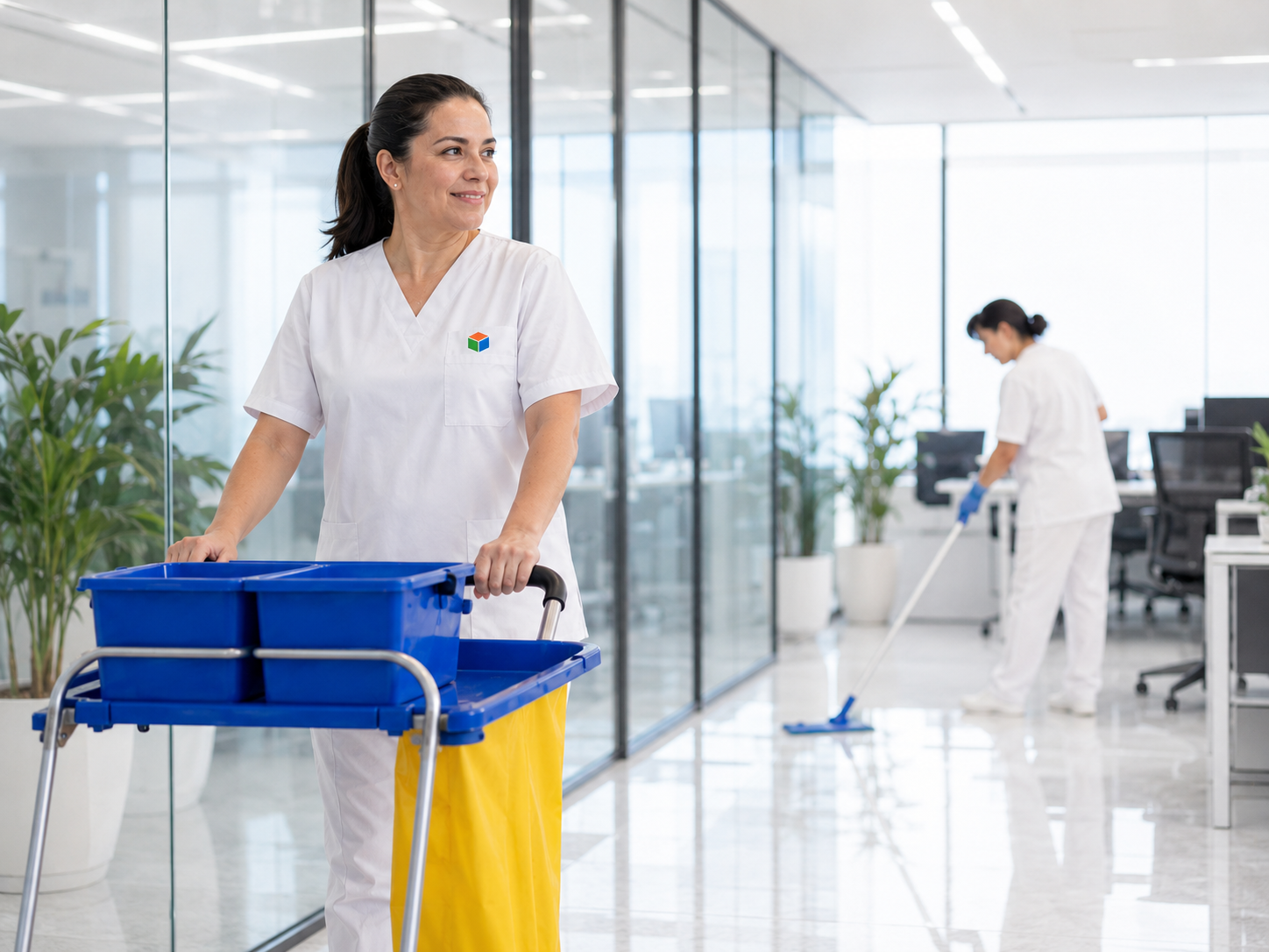 Limpieza profesional de oficinas y mantenimiento en entorno corporativo
