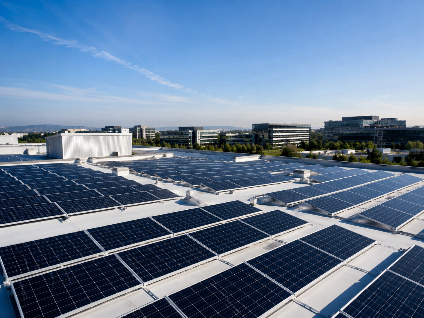 Instalación solar de gran formato en cubierta industrial