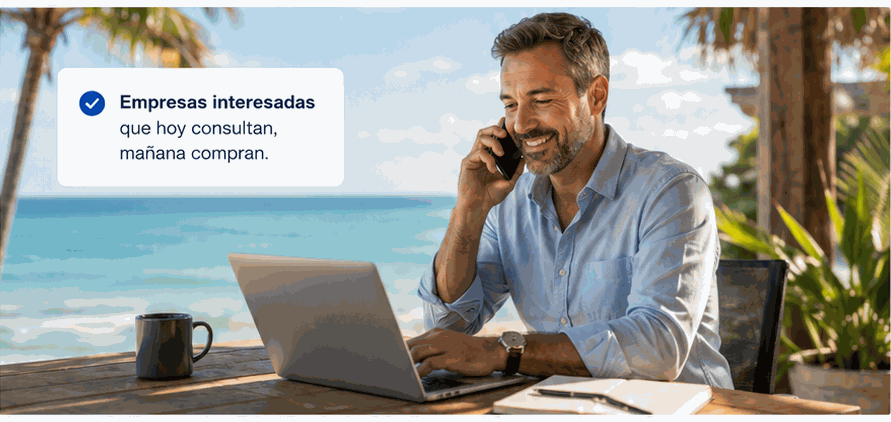 Profesional trabajando oportunidades comerciales B2B